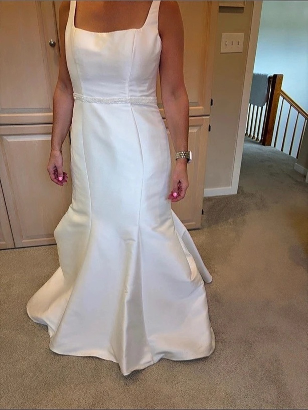 Stella York White Satin Wedding Dress